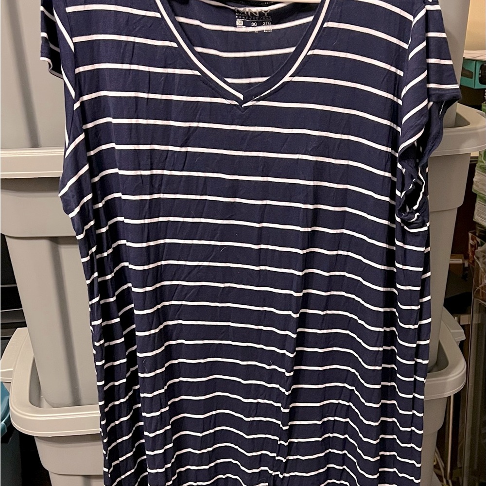Marc New York (MNY) 3x navy and white short sleeve T-shirt dress